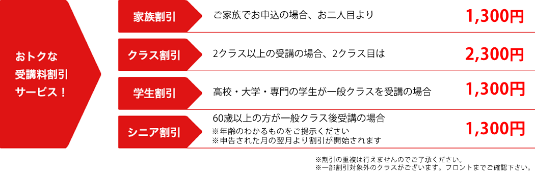 お得な受講料割引サービス！